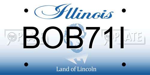 BOB71I Illinois License Plate