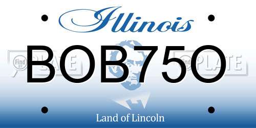BOB75O Illinois License Plate