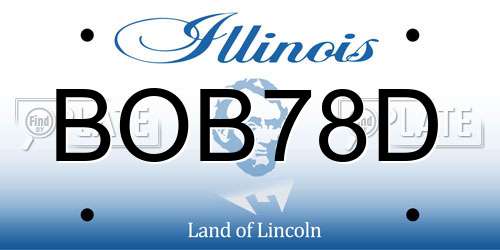 BOB78D Illinois License Plate