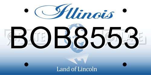 BOB8553 Illinois License Plate