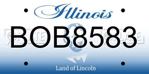 BOB8583 Illinois License Plate