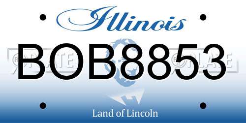 BOB8853 Illinois License Plate