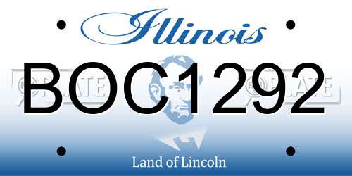 BOC1292 Illinois License Plate