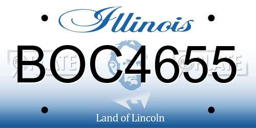 BOC4655 Illinois License Plate