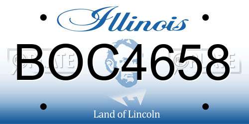 BOC4658 Illinois License Plate