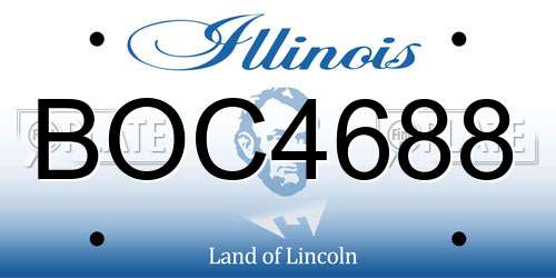 BOC4688 Illinois License Plate