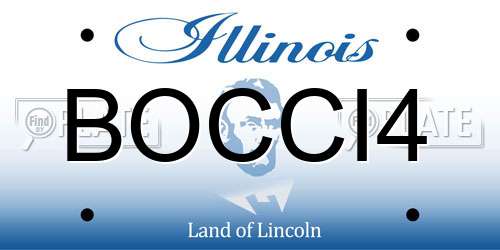 BOCCI4 Illinois License Plate