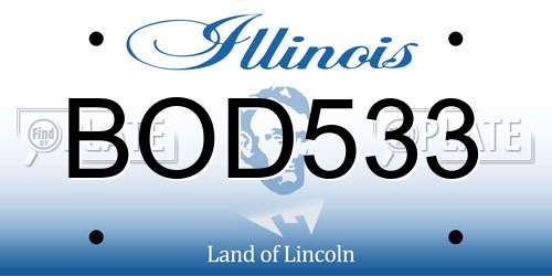 BOD533 Illinois License Plate