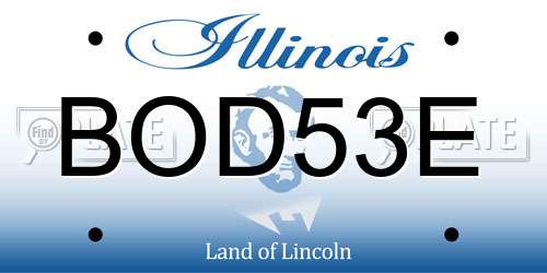 BOD53E Illinois License Plate