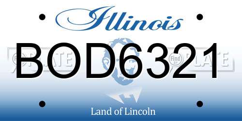 BOD6321 Illinois License Plate