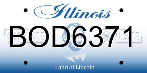 BOD6371 Illinois License Plate