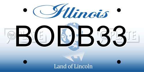 BODB33 Illinois License Plate