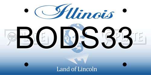 BODS33 Illinois License Plate
