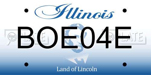 BOE04E Illinois License Plate
