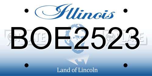 BOE2523 Illinois License Plate