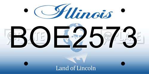 BOE2573 Illinois License Plate