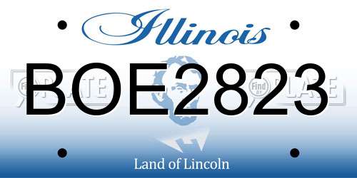 BOE2823 Illinois License Plate