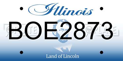 BOE2873 Illinois License Plate