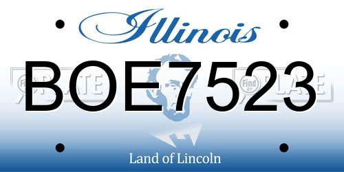 BOE7523 Illinois License Plate