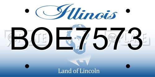 BOE7573 Illinois License Plate