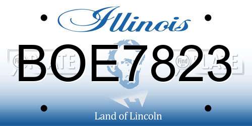BOE7823 Illinois License Plate