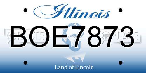BOE7873 Illinois License Plate
