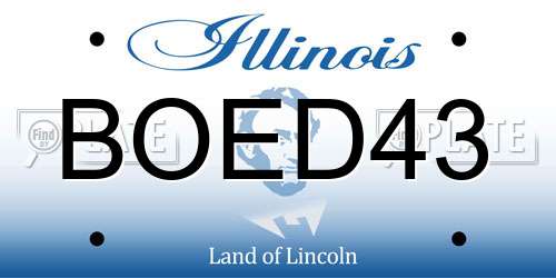 BOED43 Illinois License Plate