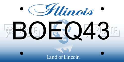 BOEQ43 Illinois License Plate