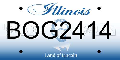 BOG2414 Illinois License Plate