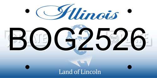 BOG2526 Illinois License Plate