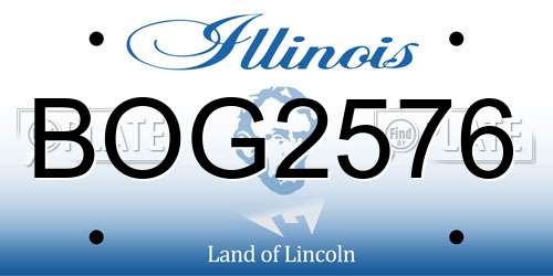 BOG2576 Illinois License Plate
