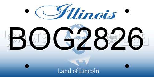 BOG2826 Illinois License Plate