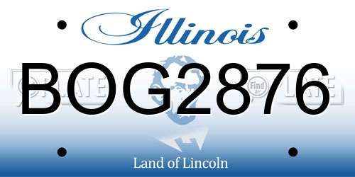 BOG2876 Illinois License Plate
