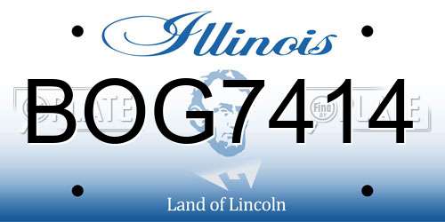 BOG7414 Illinois License Plate