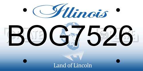 BOG7526 Illinois License Plate