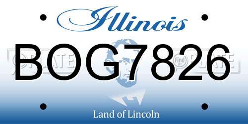 BOG7826 Illinois License Plate