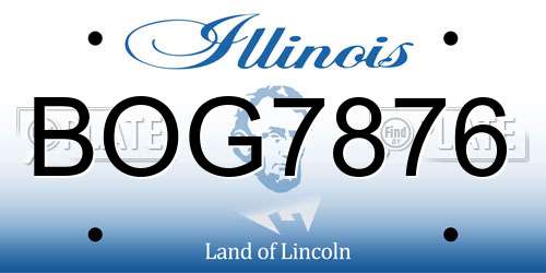 BOG7876 Illinois License Plate