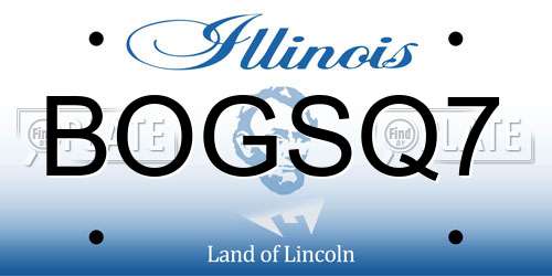 BOGSQ7 Illinois License Plate