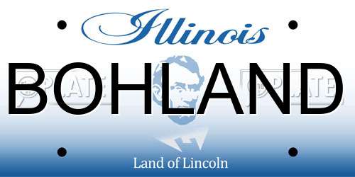 BOHLAND Illinois License Plate