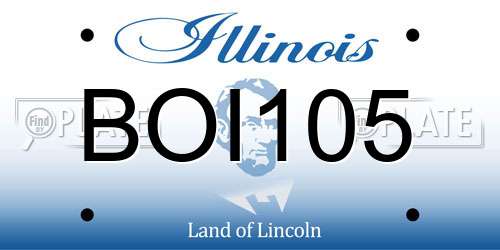 BOI105 Illinois License Plate