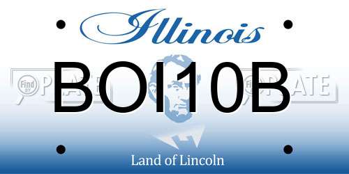 BOI10B Illinois License Plate