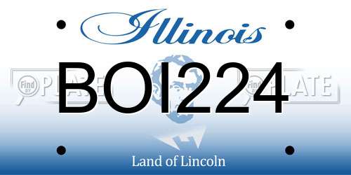 BOI224 Illinois License Plate