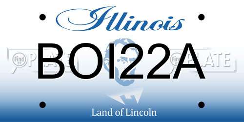 BOI22A Illinois License Plate