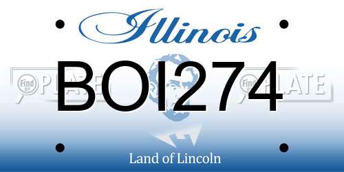 BOI274 Illinois License Plate