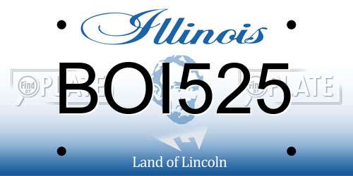 BOI525 Illinois License Plate
