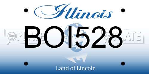 BOI528 Illinois License Plate