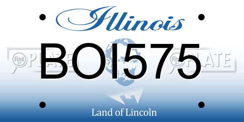 BOI575 Illinois License Plate