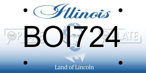 BOI724 Illinois License Plate