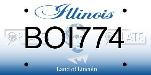 BOI774 Illinois License Plate
