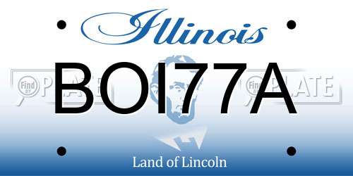 BOI77A Illinois License Plate